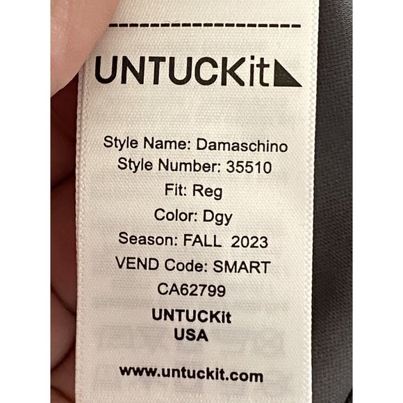 UNTUCKit Shirt Mens XL Damaschino Medallion Polo Golf Gray Performance - Picture 7 of 9